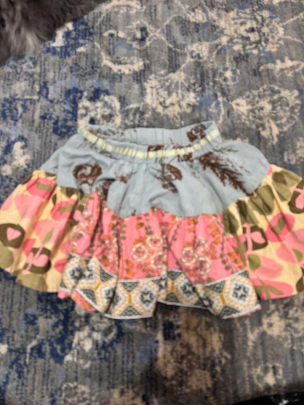 Matilda Jane Apron Skirt Size 4 Multi-Color Calico